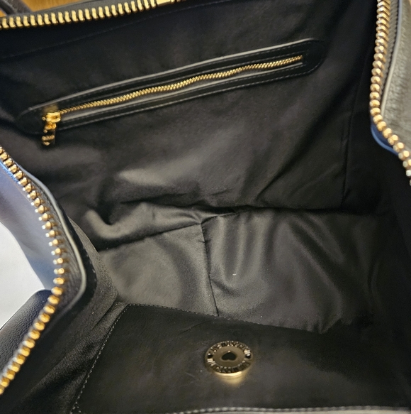 NWT Love Moschino  Borsa PU Nero Black Satchel with Gold Accents - Picture 6 of 9